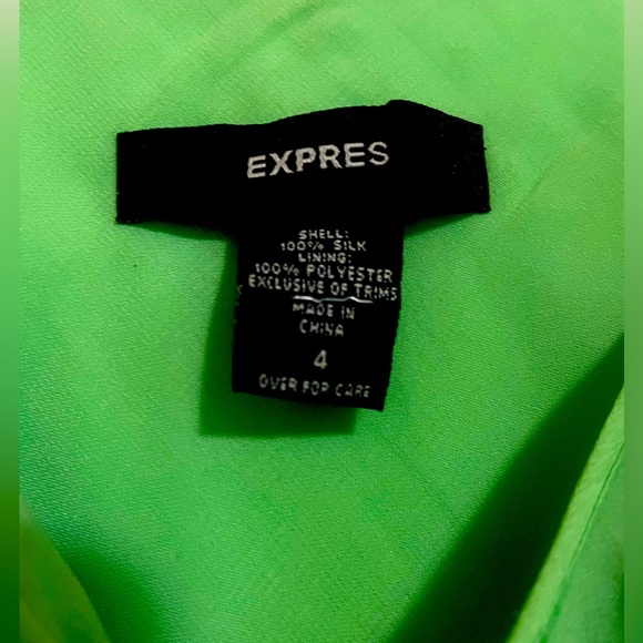 Vintage Green Express Silk Slip Dress with Ruffles - Picture 3 of 3